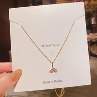 mermaid tail fashion rose gold pendant necklace simple clavicle chain with rhinestones womens neck chain luxury jewelry