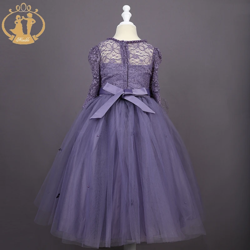 Nimble свадебная одежда для девочек кружевная ручной работы с цветочным бисером