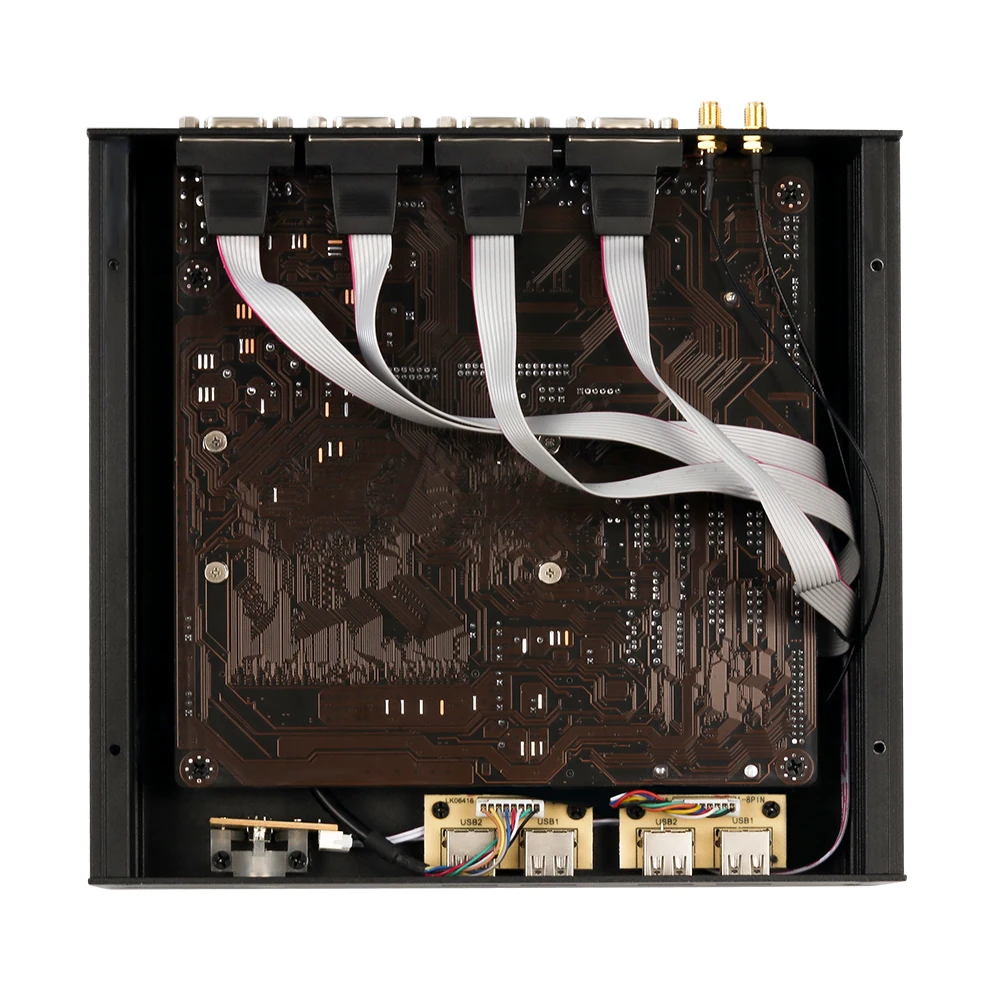 Промышленный Мини ПК Intel Celeron 1037U 2* LAN 4* RS232 8* USB HDMI VGA WiFi Mini PCI-E Windows Linux встроенный компьютер