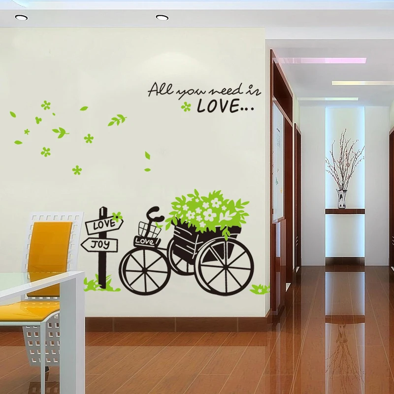 

Зеленые комбинированные настенные наклейки, пасторальные стильные настенные наклейки для домашнего декора