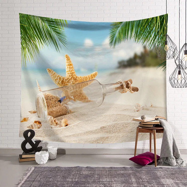 

CAMMITEVER Sand Bottle Star Fantasy Sea Beach Side Tapestry Wall Hanging Blanket Decor Home Decorations