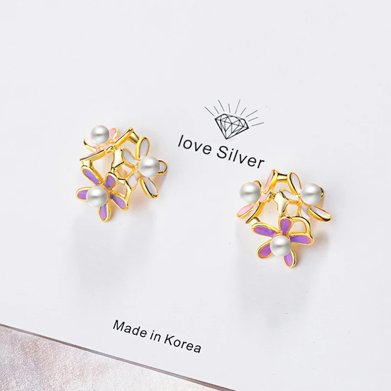 Женские серьги-гвоздики из серебра 925 пробы с жемчугом | Украшения и аксессуары