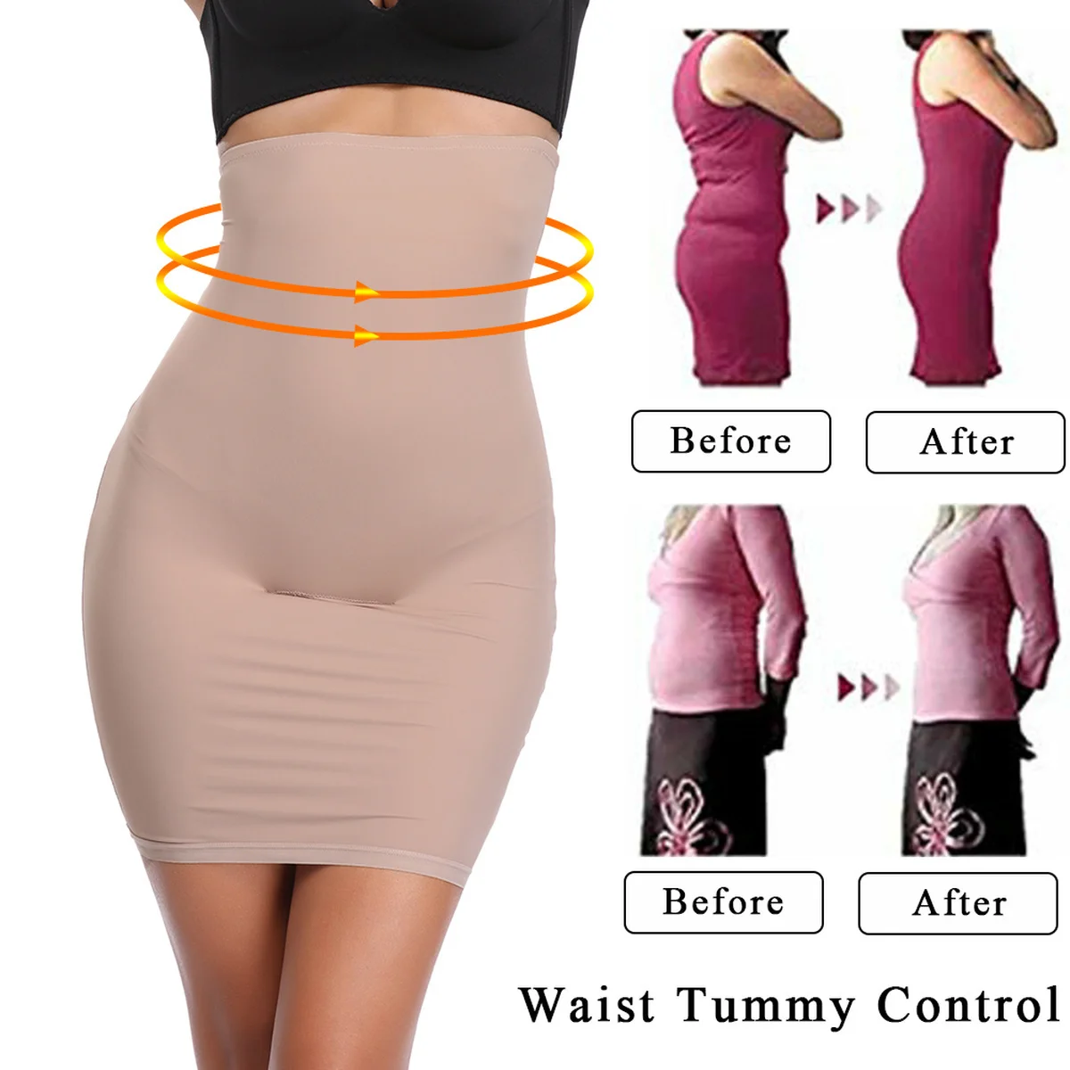 Joyshaper платье для похудения с высокой талией женские мини платья полукорсеты