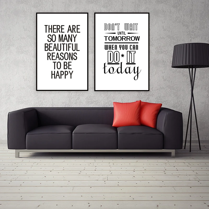 Чтобы быть счастливым черно белые вдохновляющие цитаты настенная живопись на