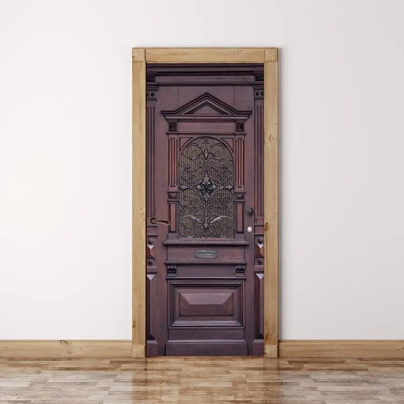 

Home Decor Decal Poster 3D Dignity Red Wood Creative Door Stickers Waterproof Wallpaper Print Art Picture For Kids Room Paste