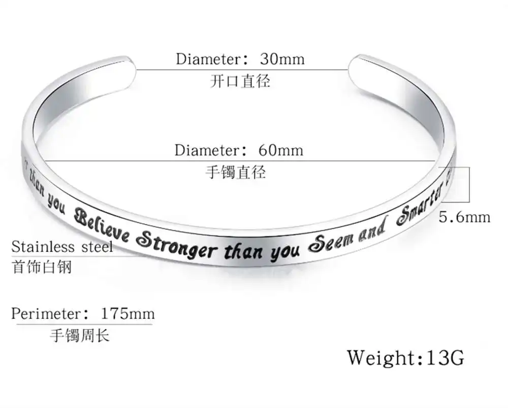 Женские украшения из титановой стали браслеты с вдохновляющими фразами для пар