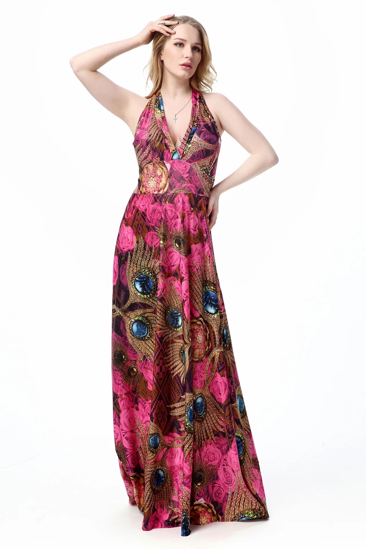 Женское сексуальное пляжное платье без рукавов с висячим воротником большого