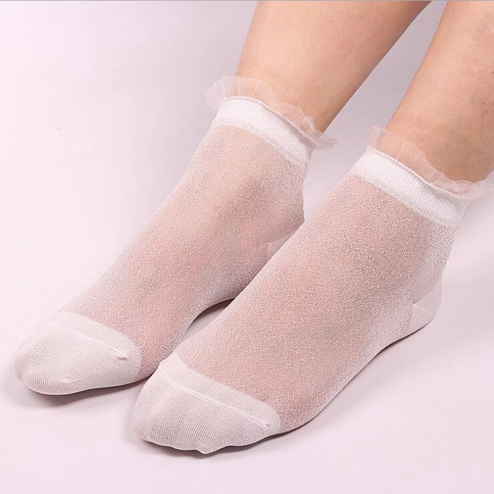 

Glitter Ankles Socks Fashion Women Socks Spring Summer Shiny Hosiery Thin Casual Girls Sexy Foot Socks Crystal Lace Boat Socks
