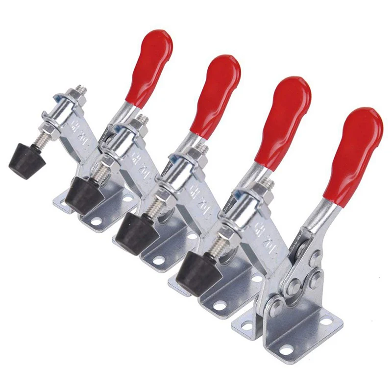 

4pcs/set Red Toggle Clamp GH-201B 100kg Quick Release Tool Horizontal Clamps Hand New Heavy Duty Tooling Accessory