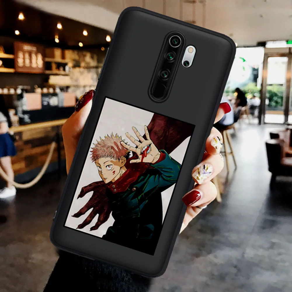 

Hot Anime Jujutsu kaisen Gojou satoru Black Phone Case For Xiaomi Mi 9T Pro Redmi Note 5 6 7 8 8T 9 Pro 9S K20 K30 Pro Cover