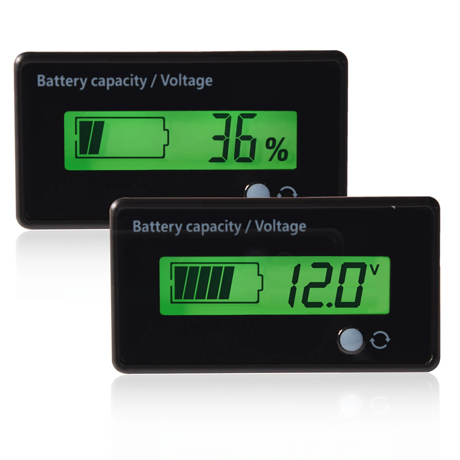 

Voltmeter Indicator Battery Capacity LCD Digital Battery Percentage Indicator Battery Tester Battery Monitor with Reminder