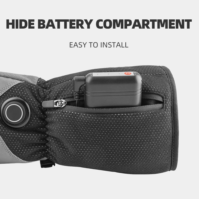 Перчатки с подогревом ROCKBROS зимние термоперчатки питанием от батарейки для