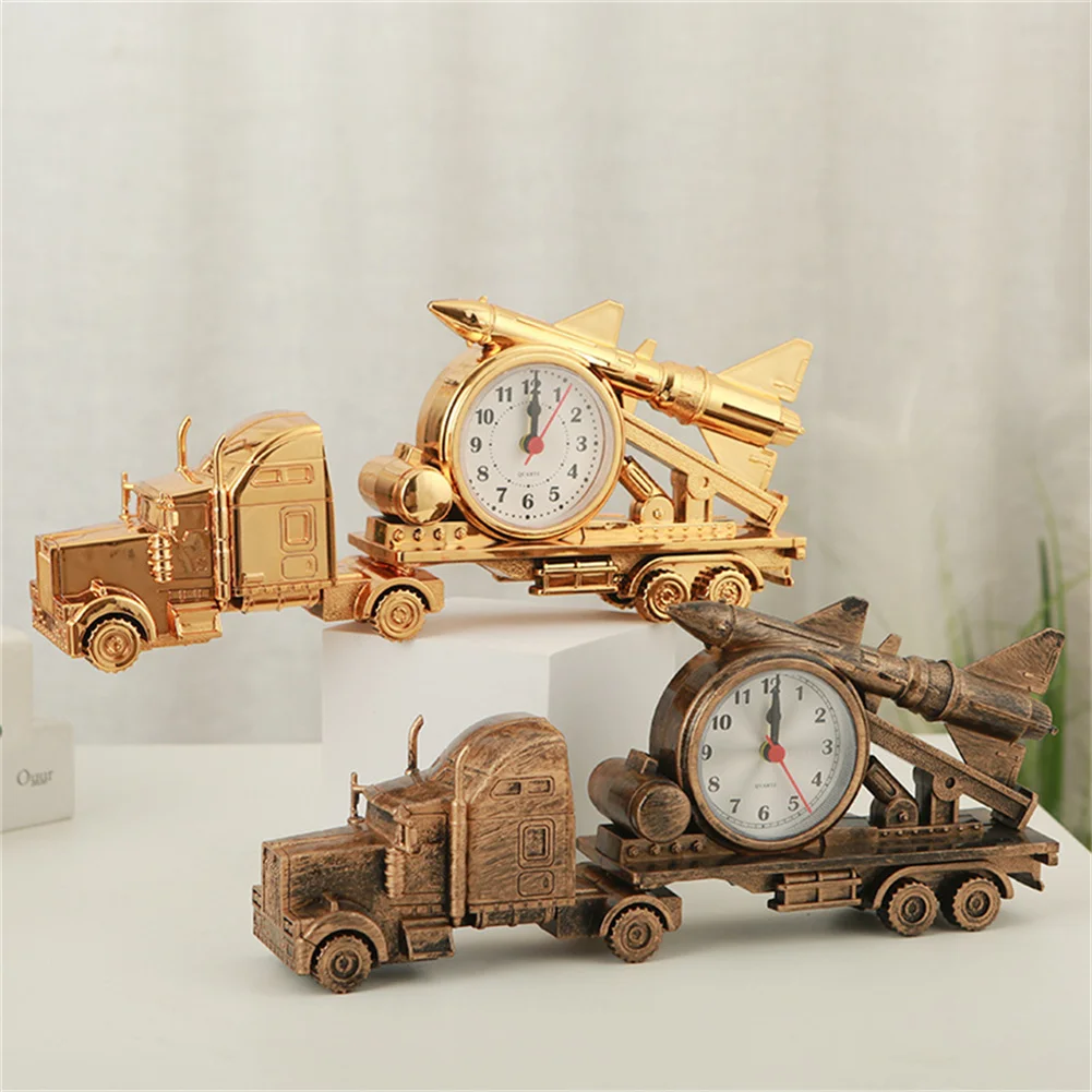 

Creative Rocket Alarm Clock Ornaments with Tractor Head Fashion Personality Living Room Bedside Desktop Craft Decorations