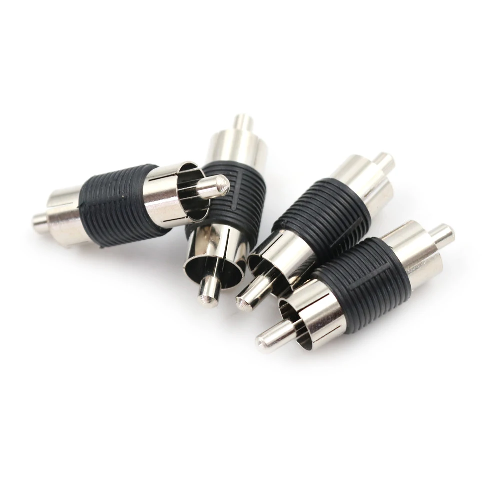 

4pcs RCA Male To Male AV Audio Video Plug Jack Extension Cable Connectors RCA Male To Connectors Couplers Adapters Household