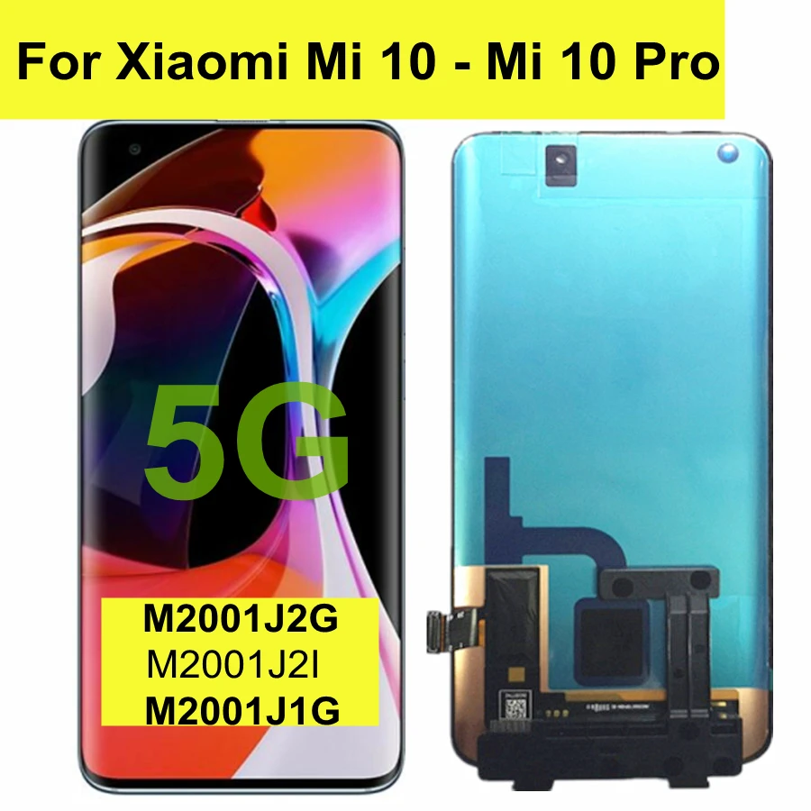 ЖК-экран AMOLED 6 67 дюйма с дигитайзером сенсорного экрана в сборе для Xiaomi Mi 10 Pro |