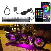 led car motorcycle decorative ambient lamp flexible strip lights app rgb waterproof for sportster iron xl883 1200 dyna road king