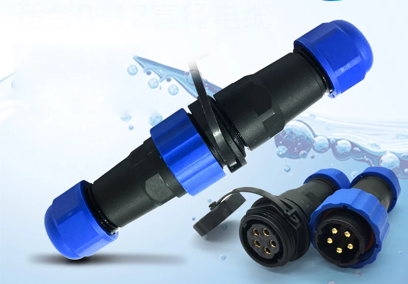 Водонепроницаемый авиационный Кабельный штекер и гнездо IP68 2 3 4 5 6 7 9 12 14Pin 20 мм