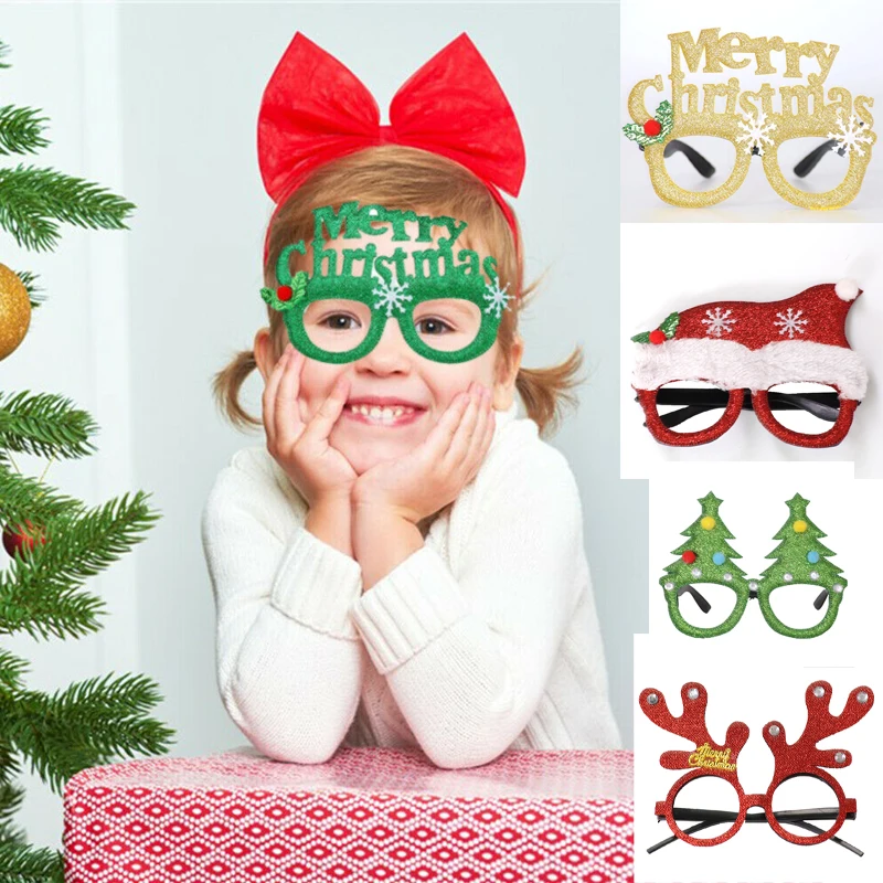 

1 шт. рождественские украшения для очков, детская игрушка, Санта-Клаус, снеговик, очки с рогами, новогоднее вечерние ничное Рождественское ук...
