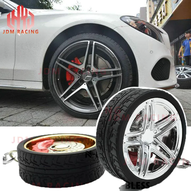 wheel rim keychian Автомобильный брелок из сплава, брелок, подвеска, модель автомобиля, брелок, кольцо, держатель для Mini Cooper, автомобильный брелок, Декор, брелок, держатель для ключей - Название цвета: wheel rim keychian