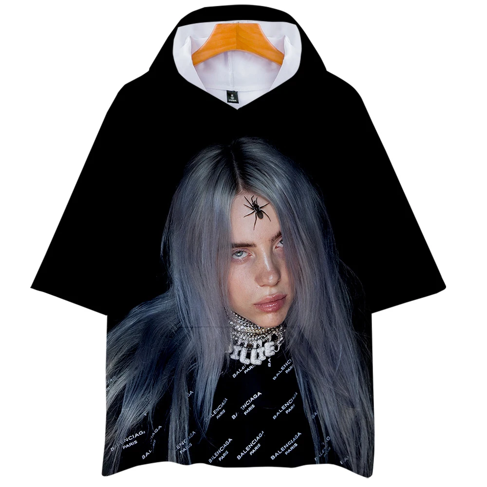 Billie Eilish 3D толстовки Новинка короткий рукав мода лето/весна футболка классная и дышащая футболка с коротким рукавом