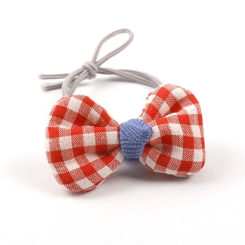 

Children Cute Dot Striped LatticeBow Hair Bands Baby Girls Lovely Scrunchies Rubber Bands Kids Hair Accessories