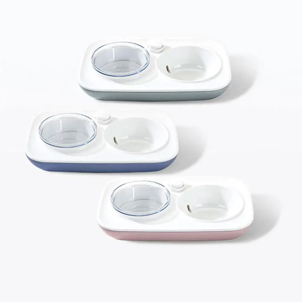 Двойная миска для домашних животных пластиковая кошек и собак пищевая питье