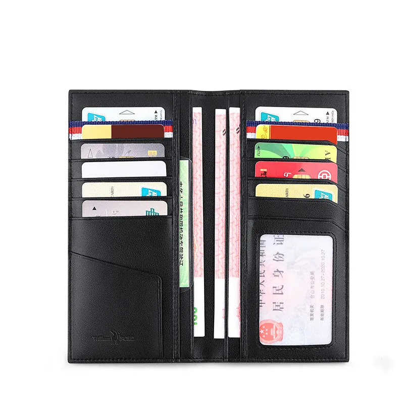 Новинка 2020 Женская Длинная кожаная сумка с защитой от кражи ультратонкая для