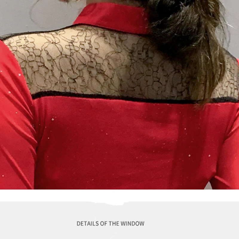 

Spring Fall European Clothes T-Shirt Fashion Striped Sexy V-Neck Button Patchwork Mesh Tops Ropa Mujer Slim Tees 2020 T00003A