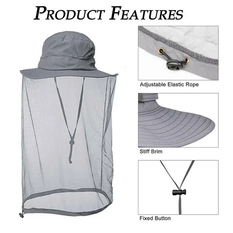 Мужская рыболовная Кепка с широкими полями козырек от солнца Охотничья сетчатая