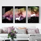 Картина с изображением ночного белого оленя, настенное искусство, холст, эстетическая настенная фоторамка, украшение комнаты для дома, Настенная картина, рамка для фото