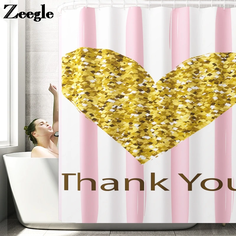 

Коврик для ванной комнаты, коврик для ванной с принтом сердца и водонепроницаемой душевой занавеской, впитывающий u-образный туалетный ковр...