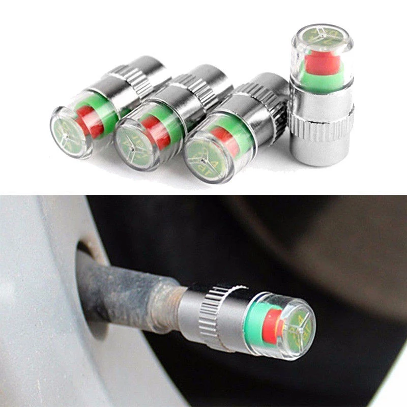 

4pcs/set Car Valve Tyre Cap Dust Monitor Wheel Tire Pressure 38-32-36 PSI Sensor Test Accessories For BMW Golf Passat