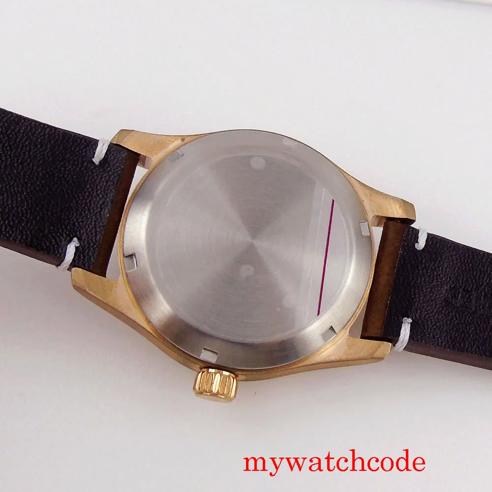 Автоматические Мужские бронзовые наручные часы дата сапфировое