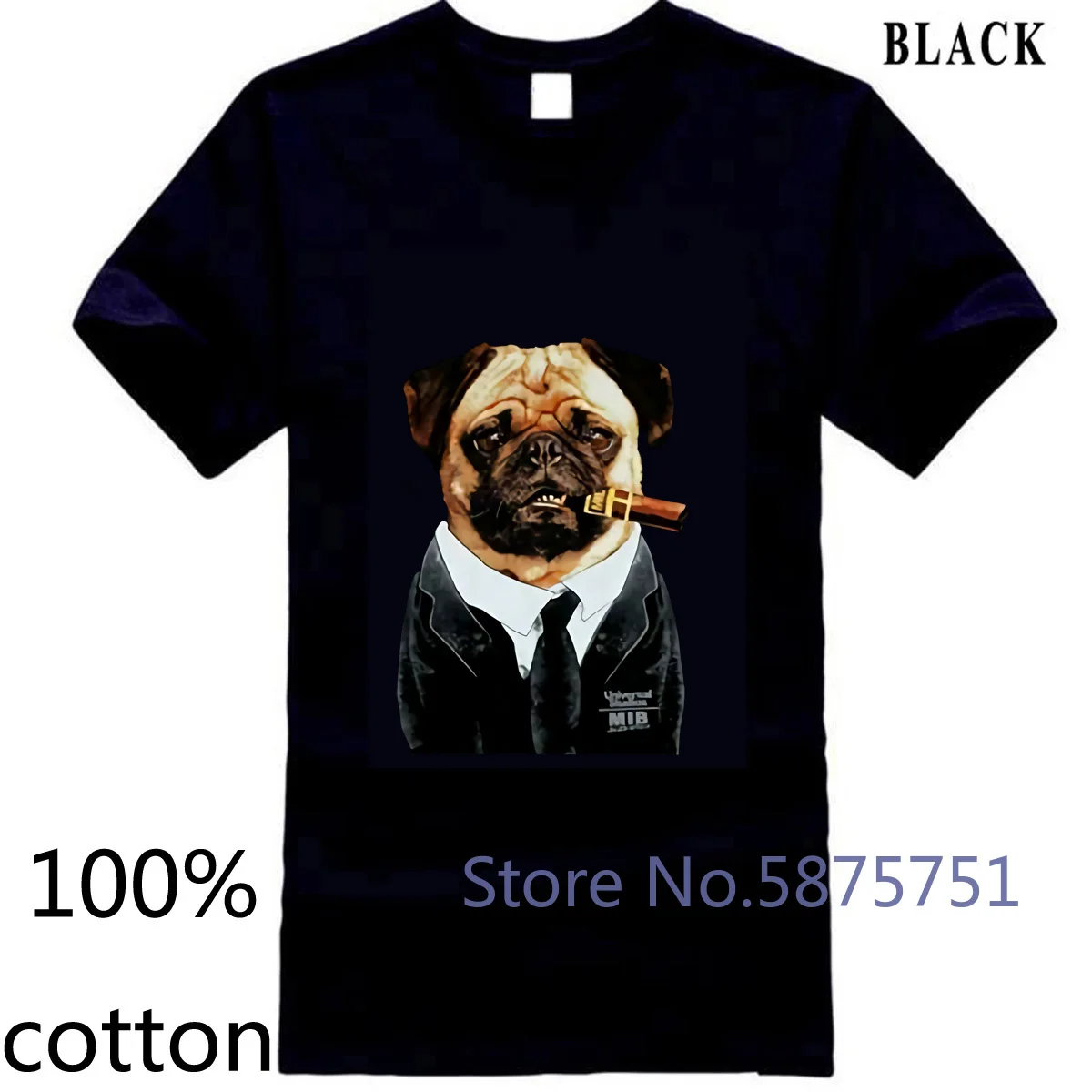 Универсальный студии Для мужчин s Frank Мопс в черном MIB Alien Attack новые размеры S M