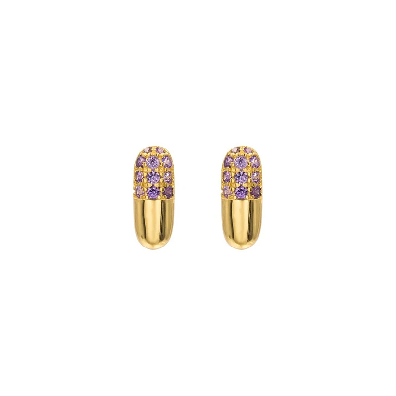 

AIDE Purple Zircon 925 Sterling Silver Earrings For Women Flower Stud Earrings Ear Piercing Pendientes Gift 2021 Trend Brincos