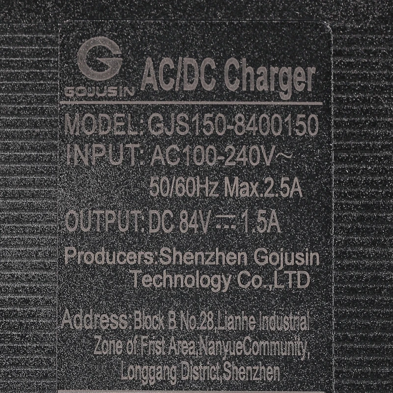 Универсальный GX16 3-контактный 84V 1.5A AC/DC литий-ионный аккумулятор зарядное