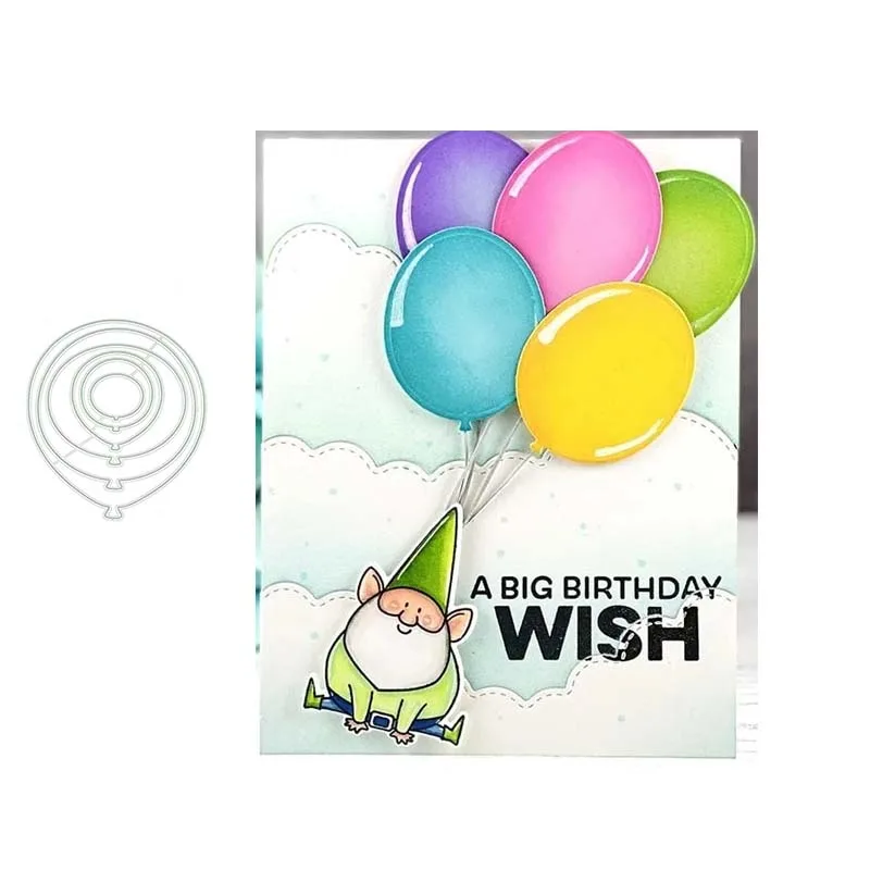 

2021 New Design Balloon Shape Frame Metal Cutting Dies Stencil for Scrapbooking Craft Model Die Cut Make Mould Decor Template