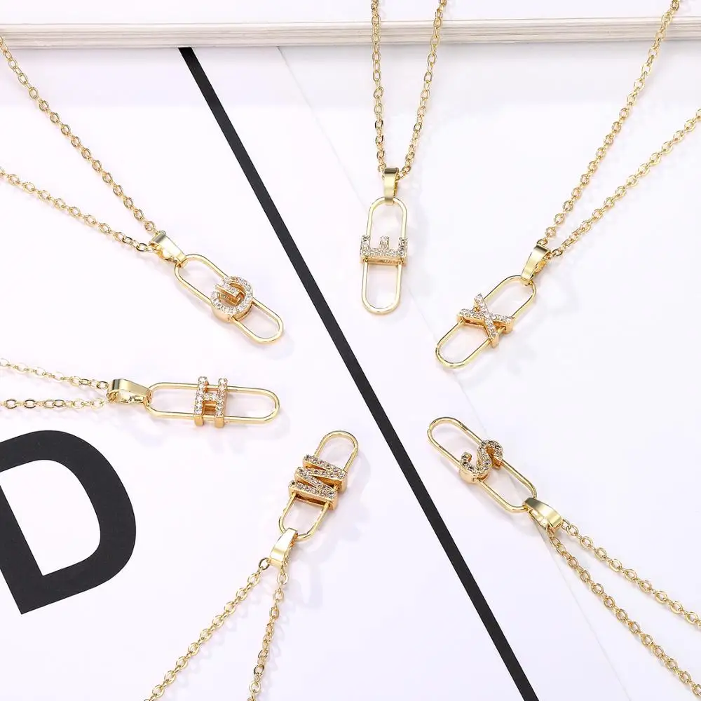 Модное изящное ожерелье с буквами инициала для женщин 2020 Za мини кулоны из фианита