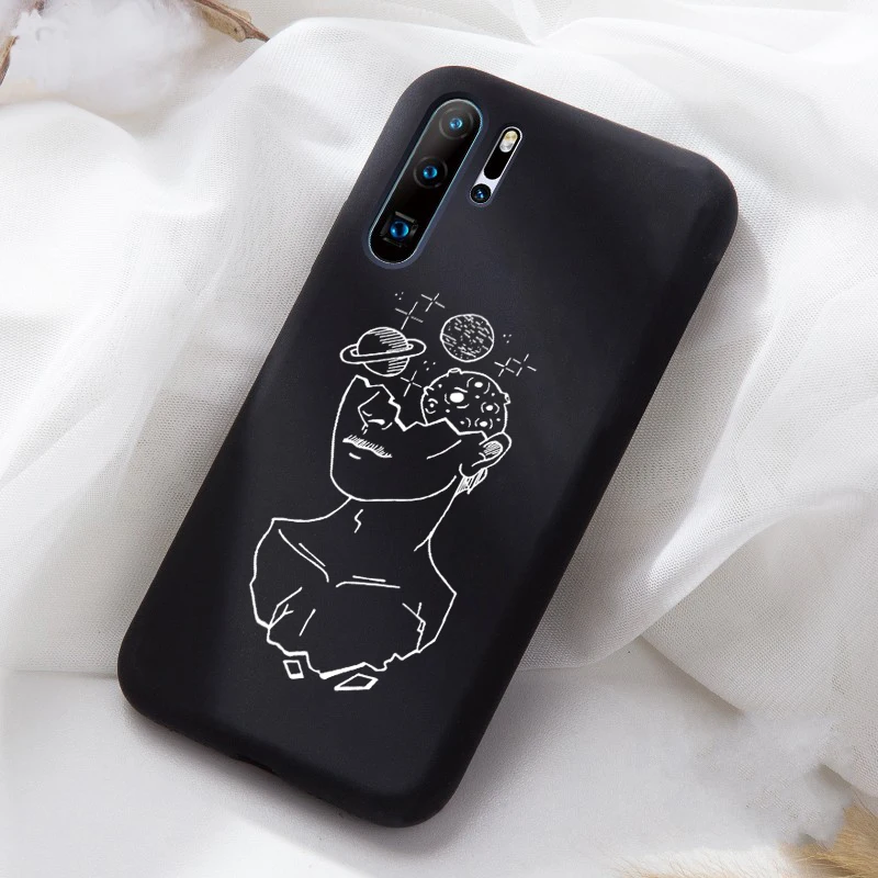 04 Мягкий матовый чехол из ТПУ с узором для huawei P20 P20Lite P20Pro Honor10, чехол с мультяшным сердечком, задняя крышка для Huwei Honor 20 P30Lite - Цвет: 04