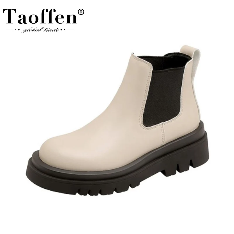 

Taoffen/Размеры; Большие размеры 33-43, женские ботильоны, ботинки на платформе, на толстой подошве; В стиле пэчворк женская зимняя обувь модные по...