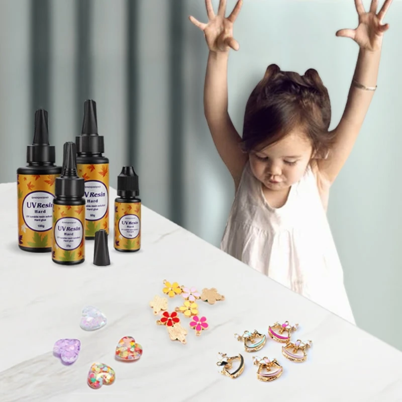 

15g 25g 60g 100g 200g UV Resin Hard Type Crystal Clear Glue Curing Accessories 85LF