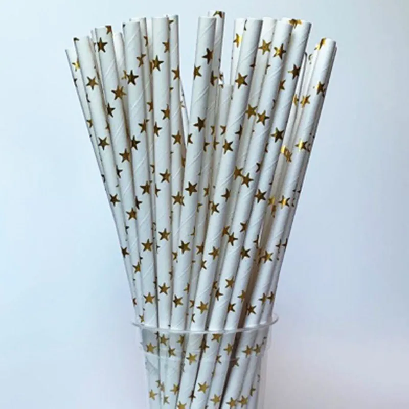 25 шт./лот бумажные соломинки питьевые соломки для детей на свадьбу и день