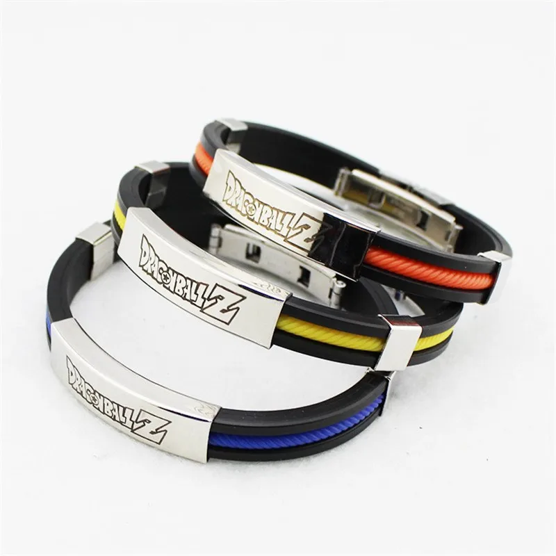 Free Shipping 3 Colors Anime Dragon Ball Bracelets For Women Titanium Steel Silicone Bracelet Men Jewelry Pulseras B119