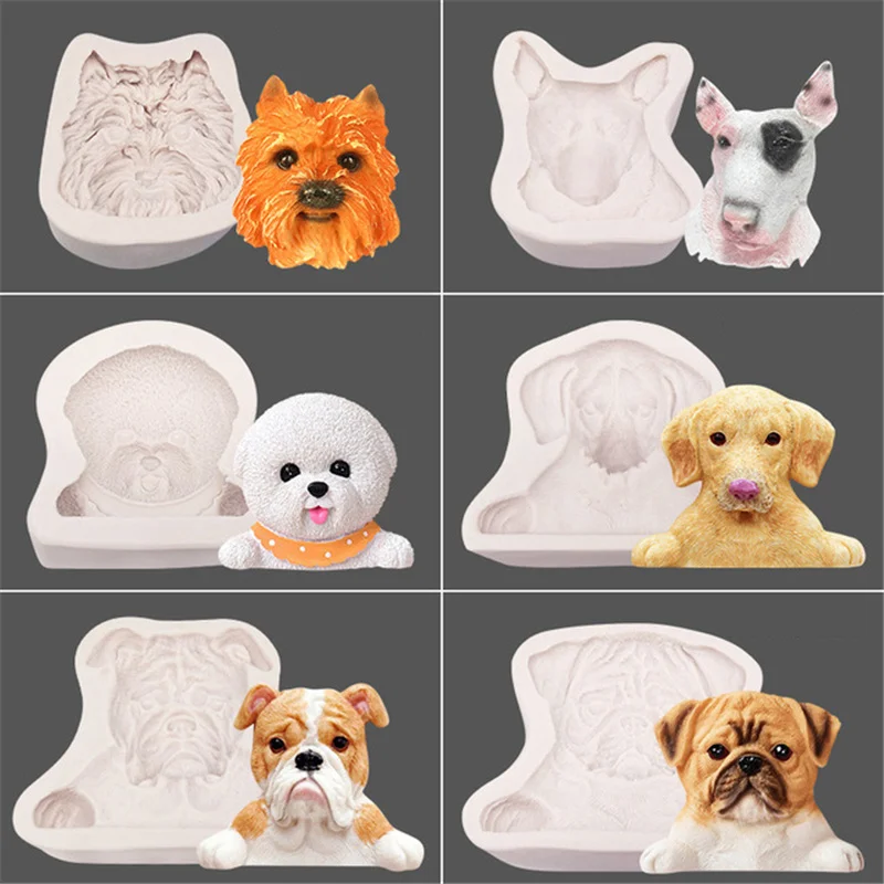 

Cute 3D Puppy Silicone Baking Mold DIY Birthday Party Cake Decorating Tools Cupcake Jelly Fondant Molds Non-Stick Pastry Moulds