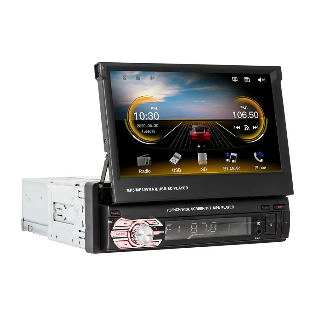 

Universal 7 Inch Bluetooth Car FM Radio Audio Video MP5 Player with Rearview Camera Touch Screen Auto Multimedias Players
