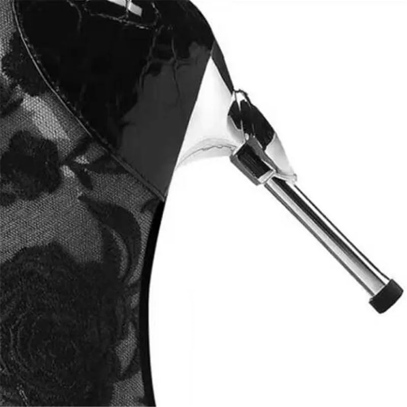 

2021 new style women's shoes lace mesh embroidered ladies sandals wedding high quality sandals sexy 8 cm stiletto heels size 3-8