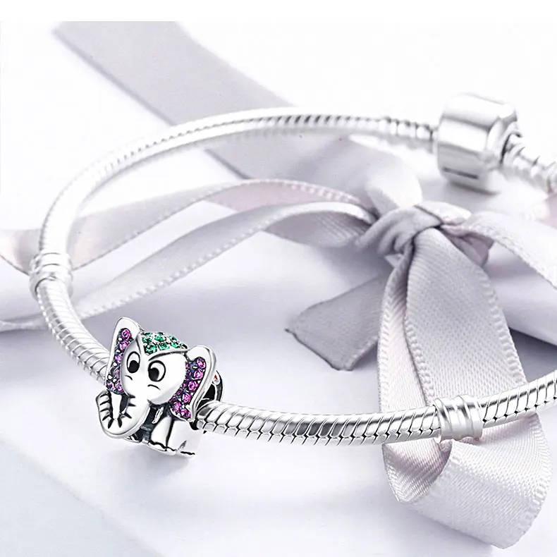 Бусины Starland Flying Dumbo, серебро 925 пробы, слон, сверкающие чешские бусины в виде животных, подходят для женщин, браслет, ювелирные изделия