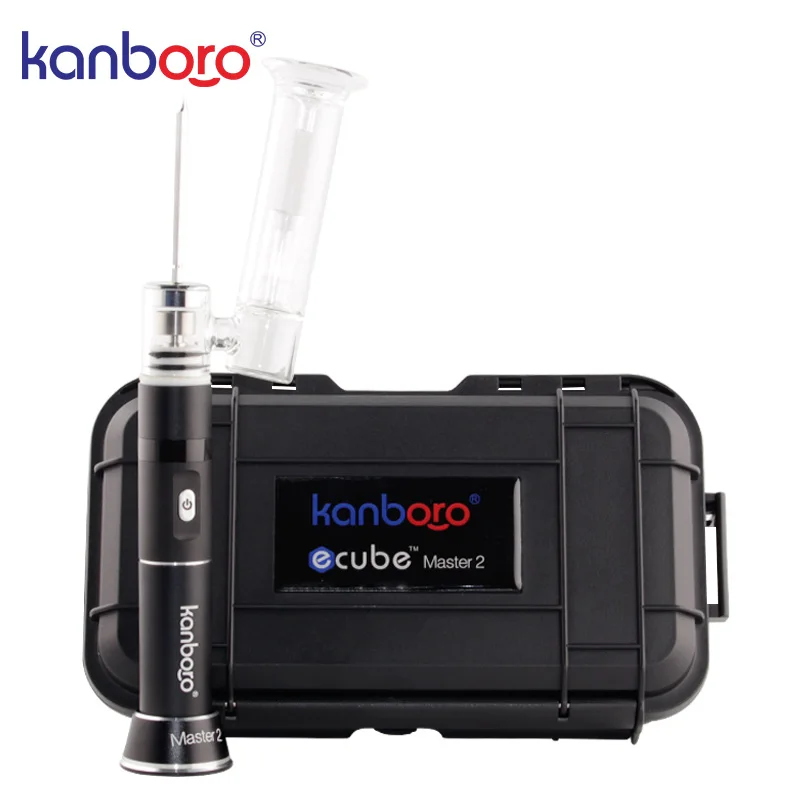 

Kanboro eCube Master 2 концентрат воска масло с контролем температуры светодиодный испаритель Ti/керамический E Nail Dab Rig сухой травы Vape Pen Kit
