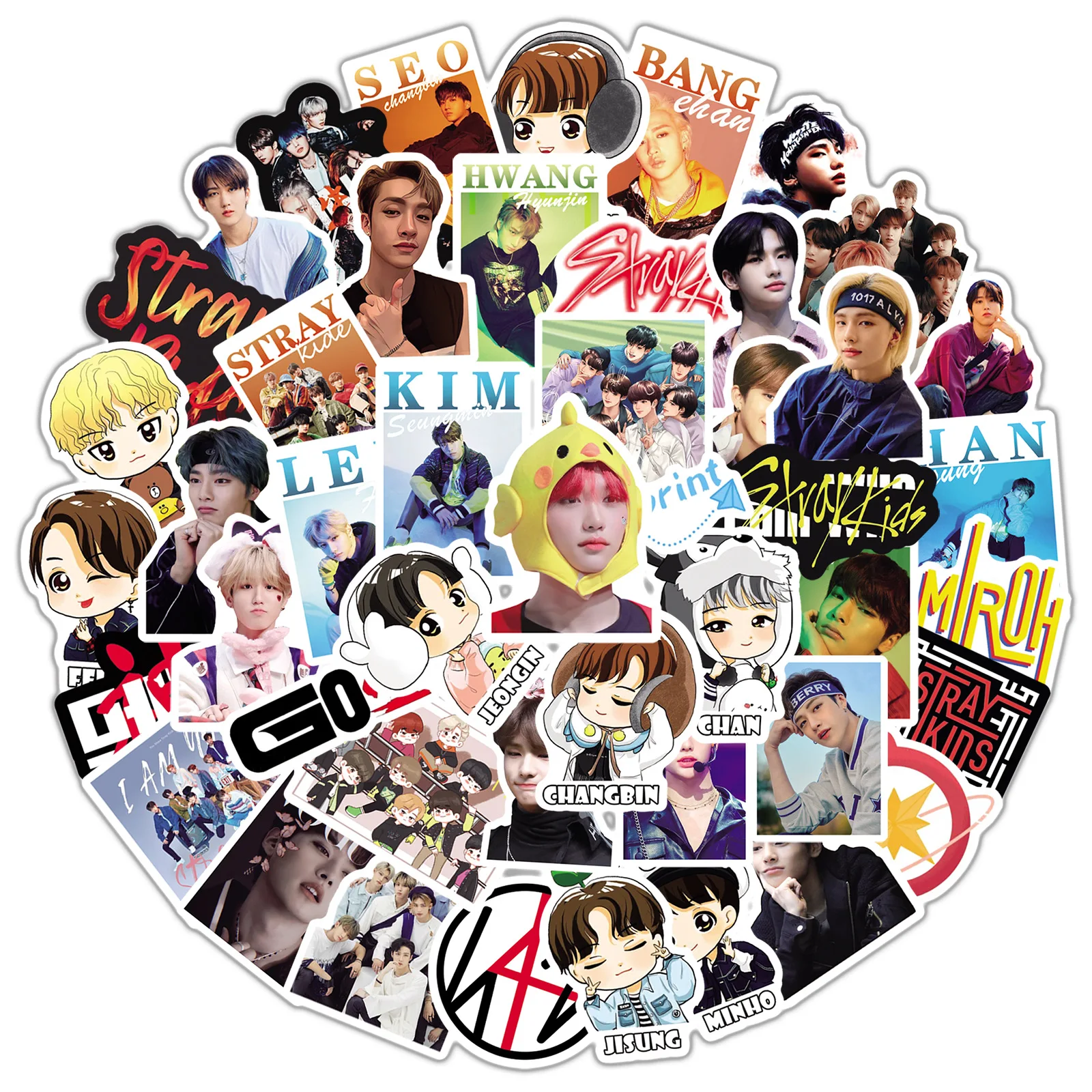 

50pcs/pack Stray Kids korea kpop Stickers For Refrigerator Car Helmet DIY Gift Box Bicycle Guitar Decal Notebook Skate