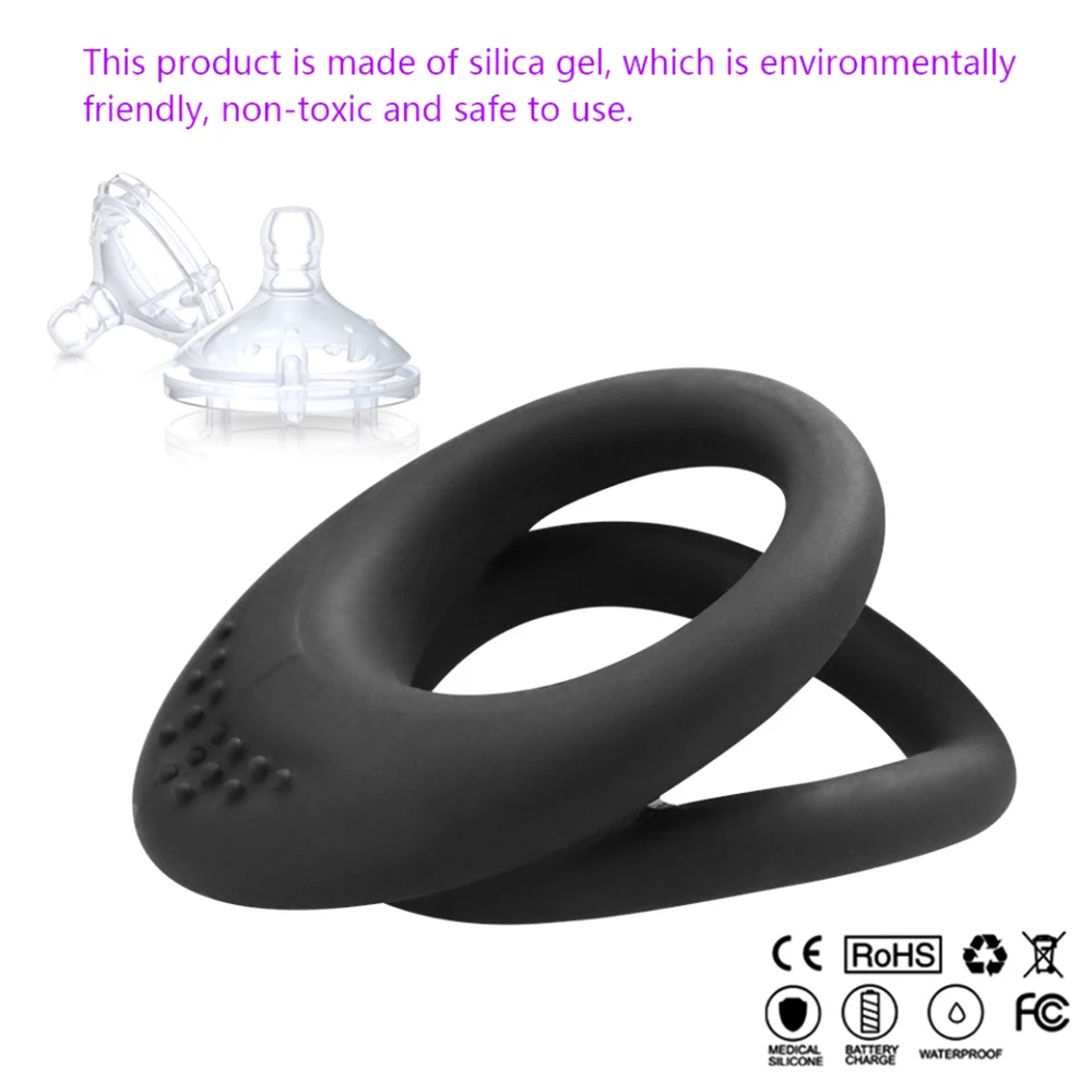 Силиконовое двойное кольцо для пениса эластичное более сильное эрекционное